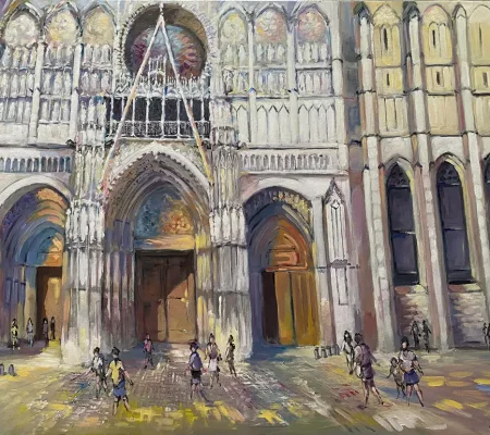 SUR LE PARVIS DE LA CATHÉDRALE DE ROUEN