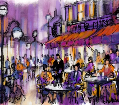 Étude réalisée sur tablette Apple iPad© 10,5' sur application Procreate - 2023 - Format 73 cm x 54 cm - impression sur toile LES NUITS MAUVES