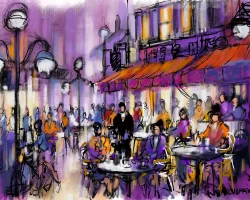 Étude réalisée sur tablette Apple iPad© 10,5' sur application Procreate - 2023 - Format 73 cm x 54 cm - impression sur toile LES NUITS MAUVES