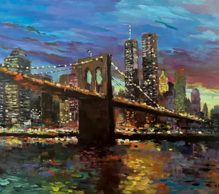 BROOKLYN BRIDGE AUX REFLETS DORÉS
